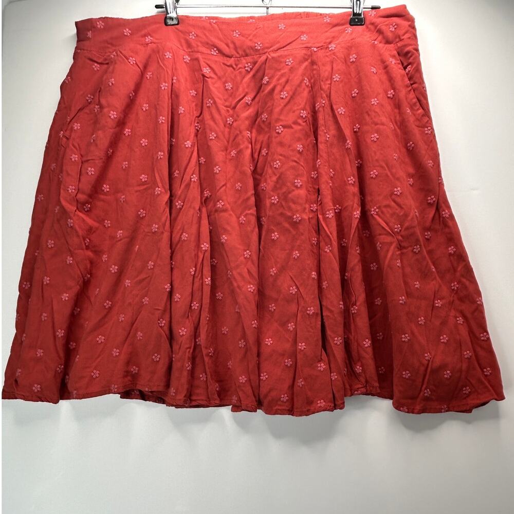 Torrid Short Floral Embroidered Full Skirt Orange/Pink Women Plus Size 2X